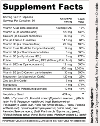 Mycosyn Pro Ingredients Label