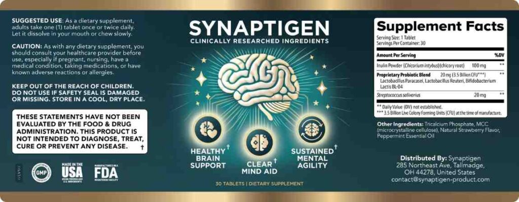 Synaptigen Supplement Labe